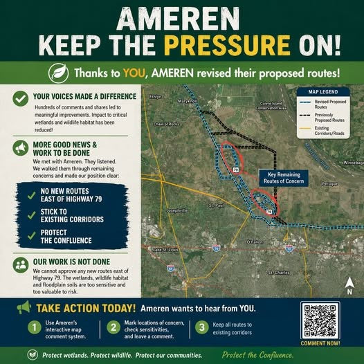 Standing Together for the Confluence: An Important Update on Ameren’s Transmission Line Proposal